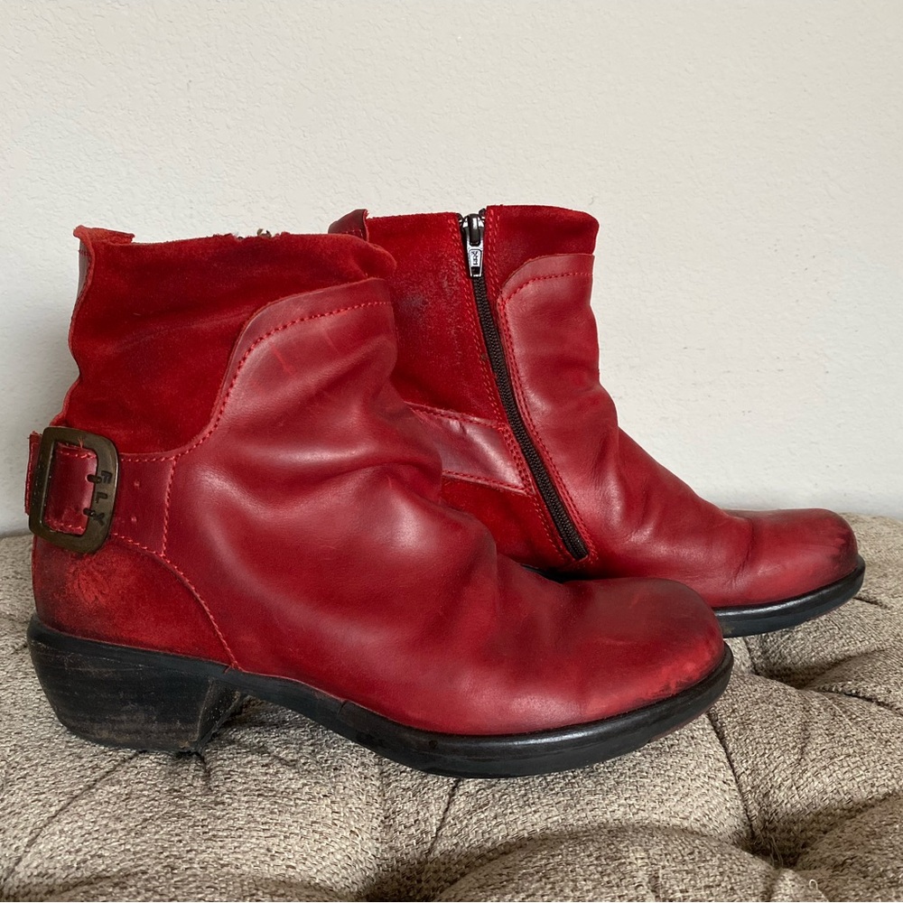 Fly London Red Ankle Boots